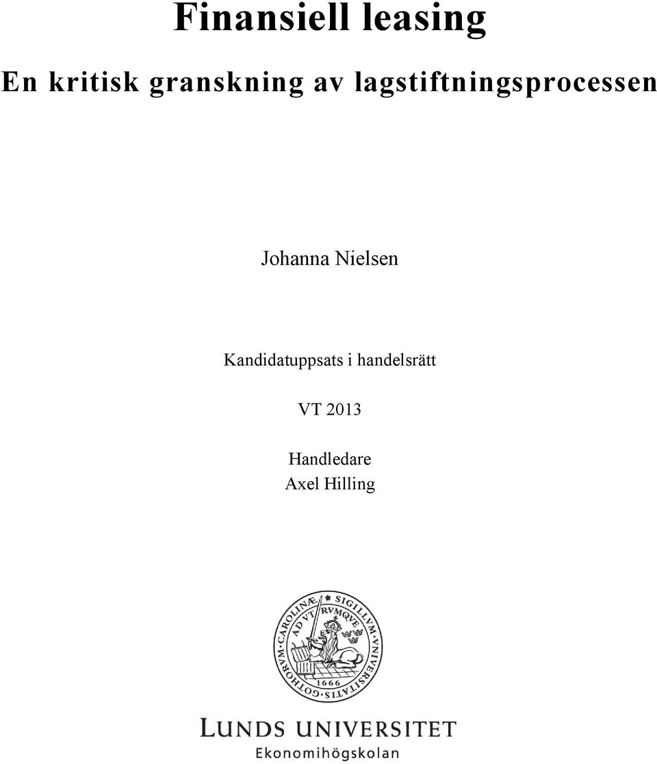 lagstiftningsprocessen Johanna