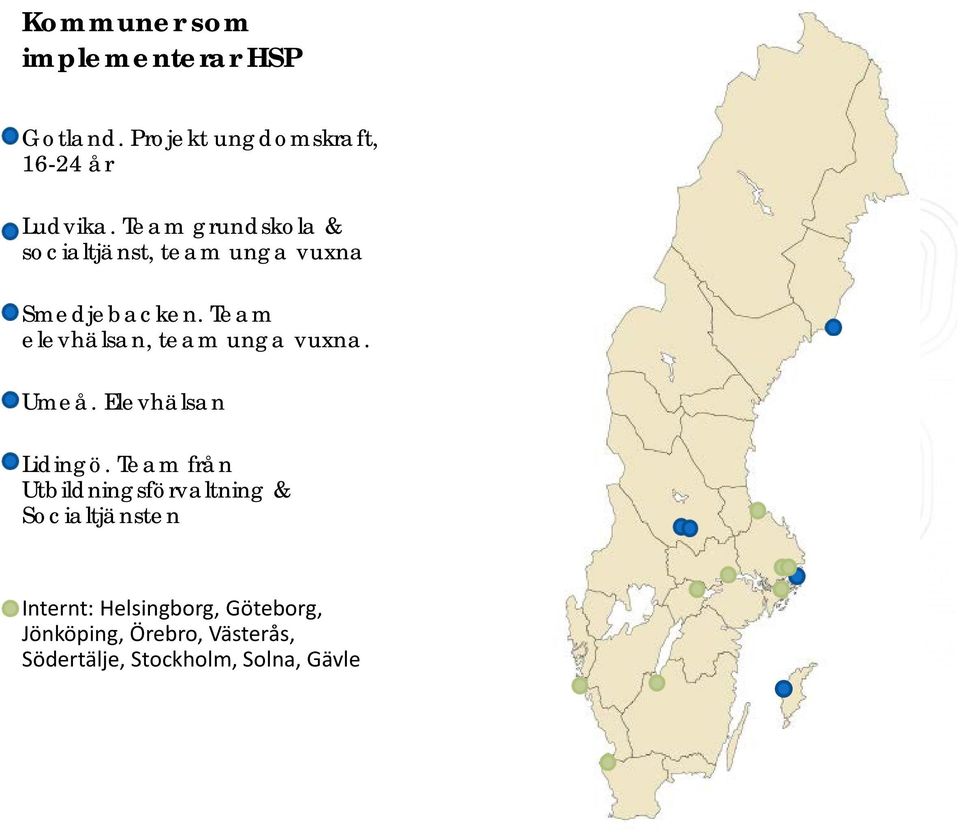 Team elevhälsan, team unga vuxna. Umeå. Elevhälsan Lidingö.