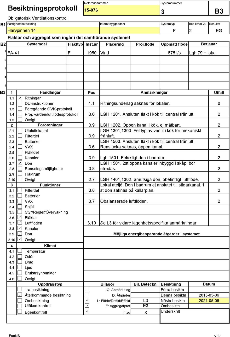 9.0 3 3. 3. 3.3 3. 3.5 3.6 3.7 3.8 3.9 3.0 Ritningar DU-instruktioner Föregående OVK-protokoll Proj.