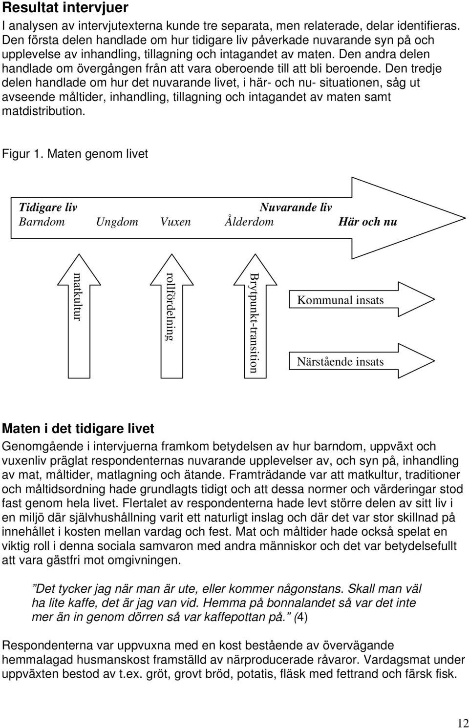 Den andra delen handlade om övergången från att vara oberoende till att bli beroende.