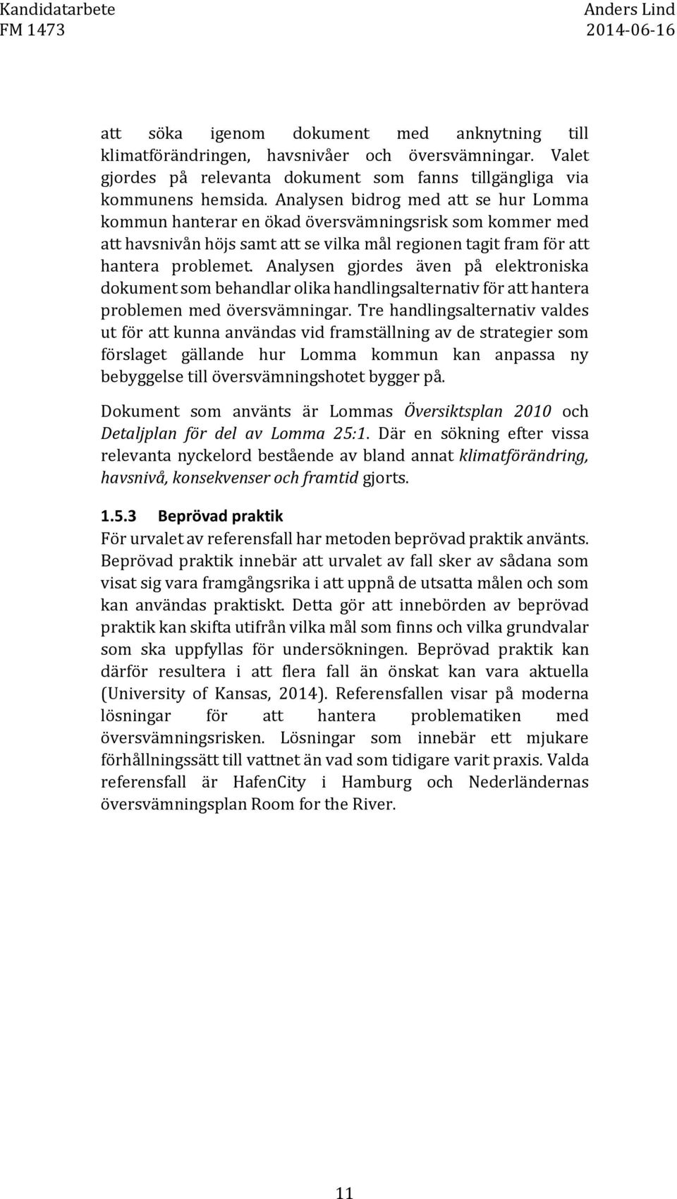 Analysen gjordes även på elektroniska dokument som behandlar olika handlingsalternativ för att hantera problemen med översvämningar.