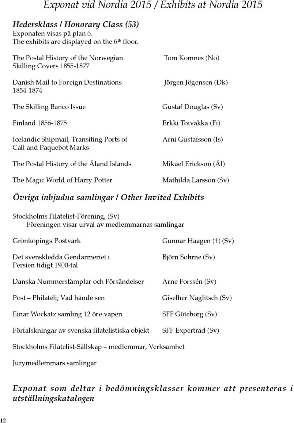 Shipmail, Transiting Ports of Call and Paquebot Marks The Postal History of the Åland Islands The Magic World of Harry Potter Gustaf Douglas (Sv) Erkki Toivakka (Fi) Arni Gustafsson (Is) Mikael