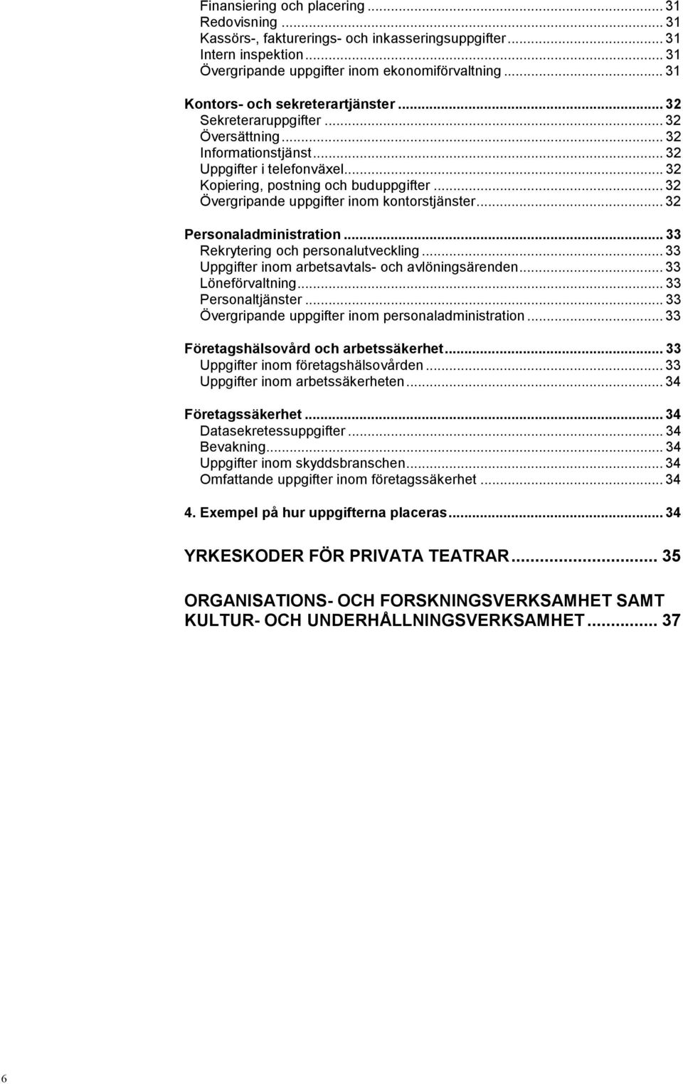 .. 32 Övergripande uppgifter inom kontorstjänster... 32 Personaladministration... 33 Rekrytering och personalutveckling... 33 Uppgifter inom arbetsavtals- och avlöningsärenden... 33 Löneförvaltning.