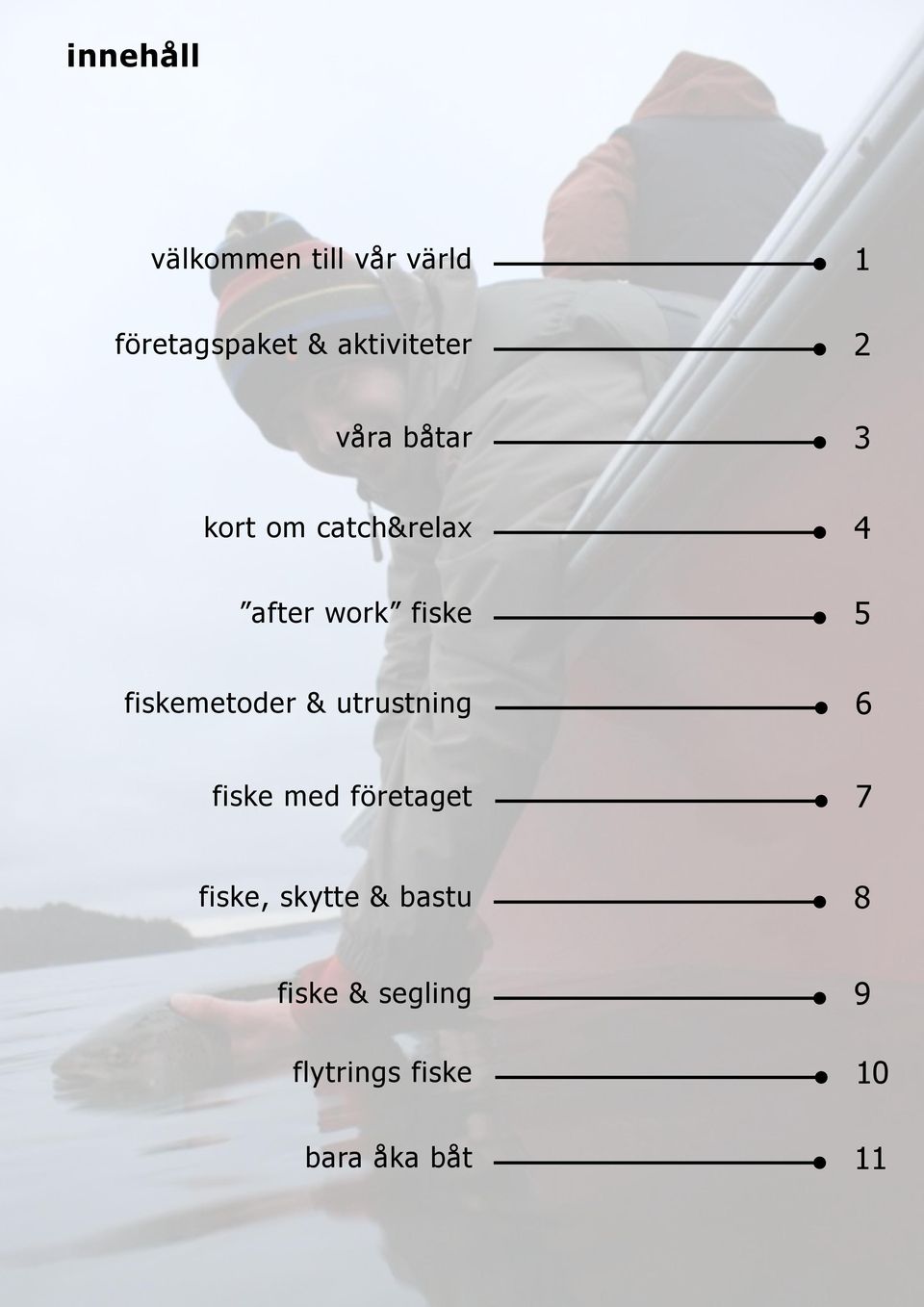 fiskemetoder & utrustning 6 fiske med företaget 7 fiske,
