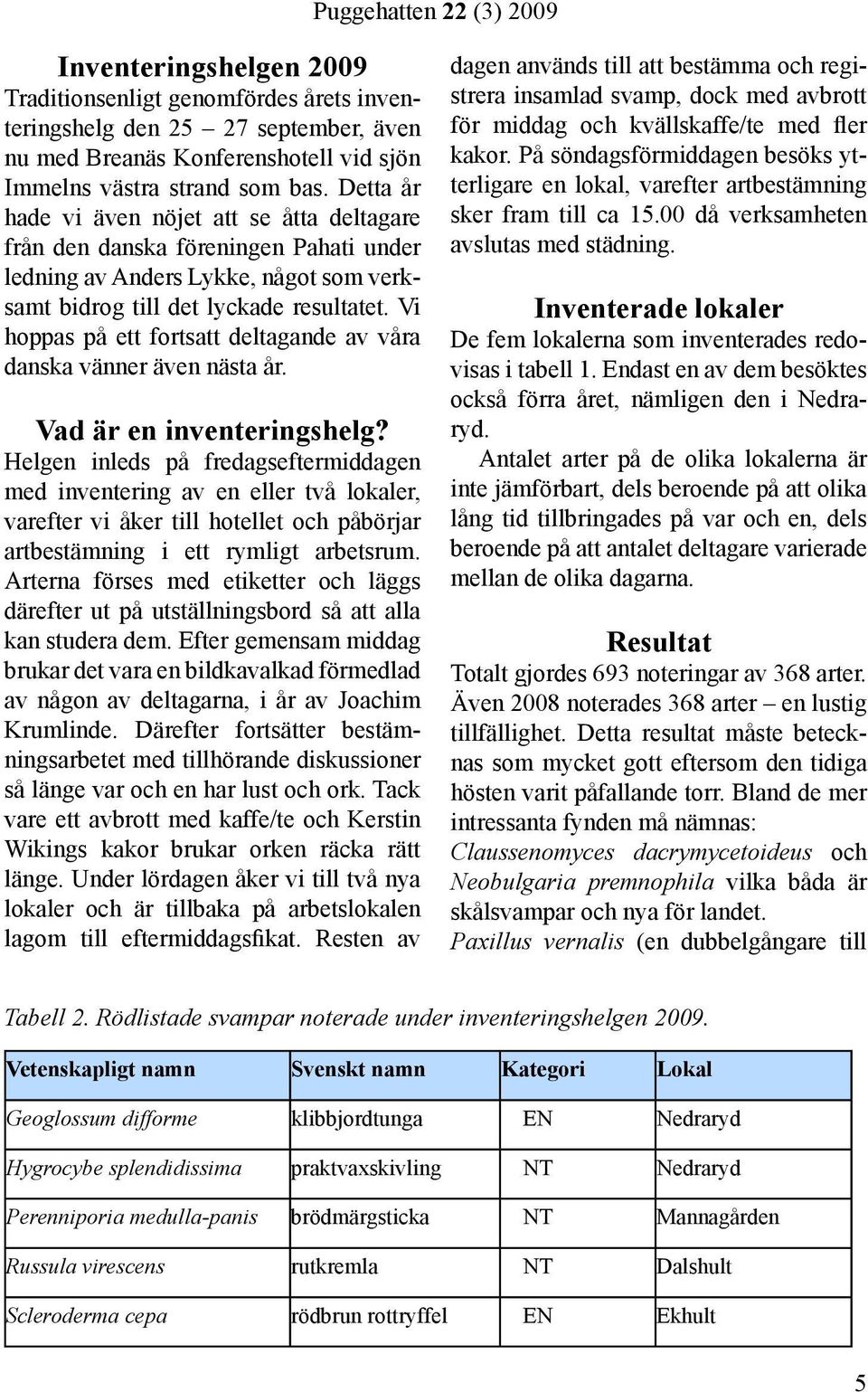 Vi hoppas på ett fortsatt deltagande av våra danska vänner även nästa år. Vad är en inventeringshelg?
