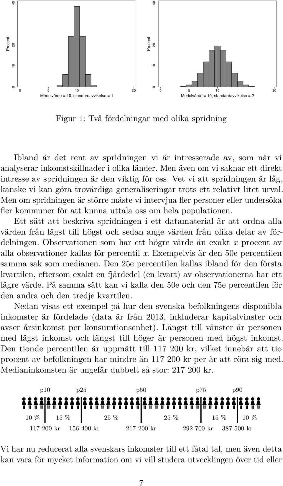 Vet vi att spridningen är låg, kanske vi kan göra trovärdiga generaliseringar trots ett relativt litet urval.