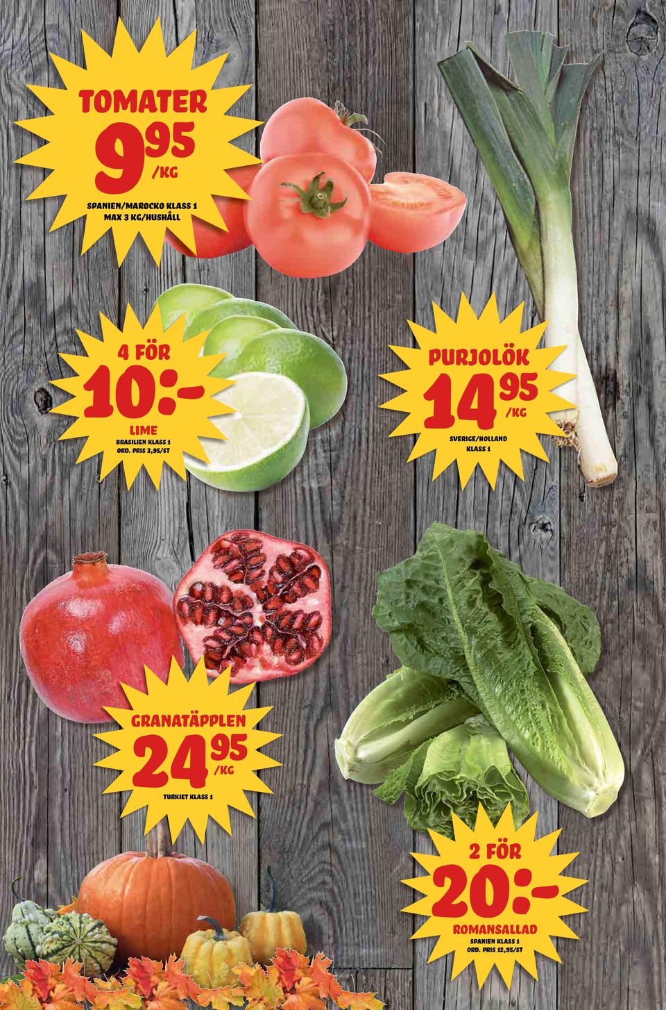 pris 3,/st 14 purjolök sverige/holland klass 1 24