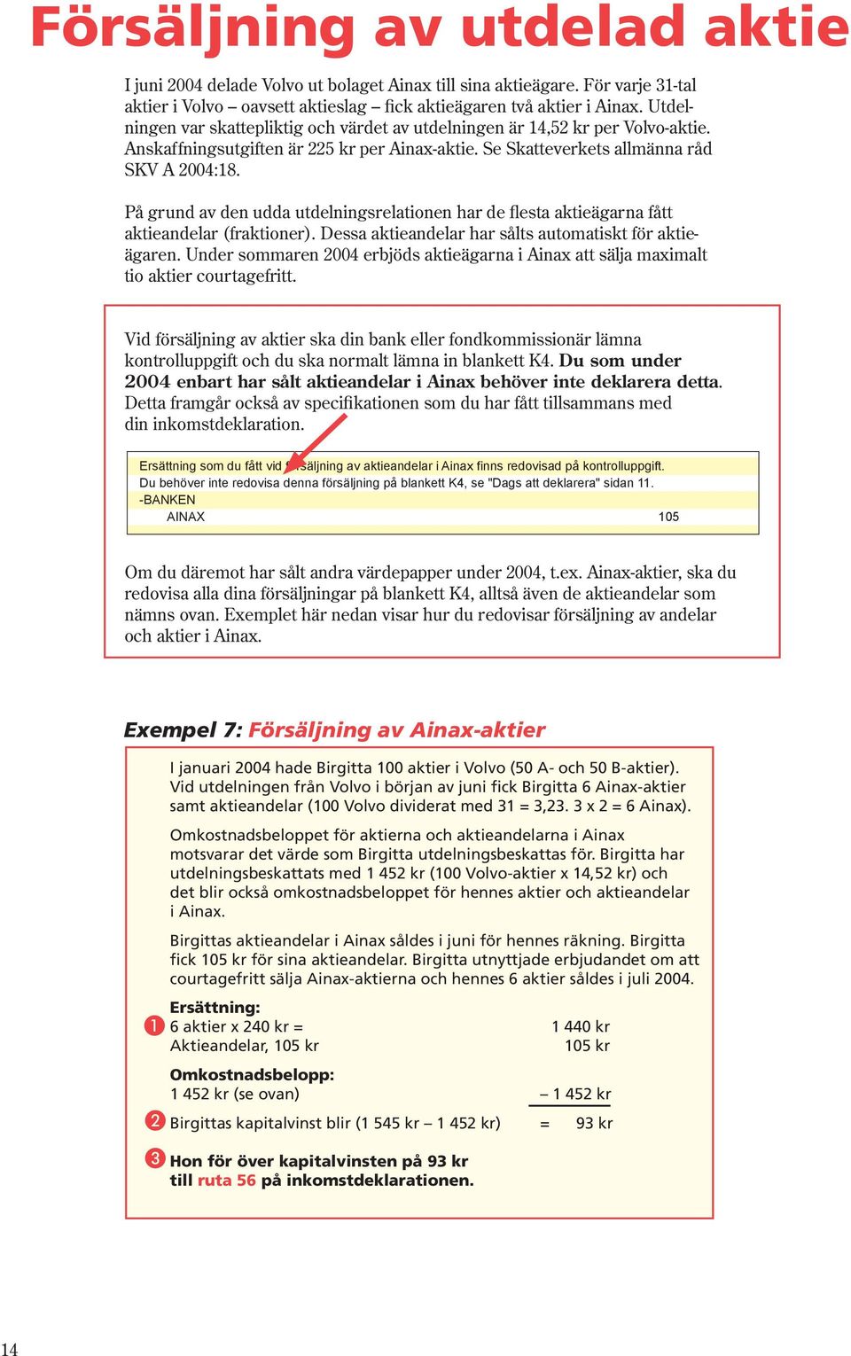 På grund av den udda utdelningsrelationen har de flesta aktieägarna fått aktieandelar (fraktioner). Dessa aktieandelar har sålts automatiskt för aktieägaren.