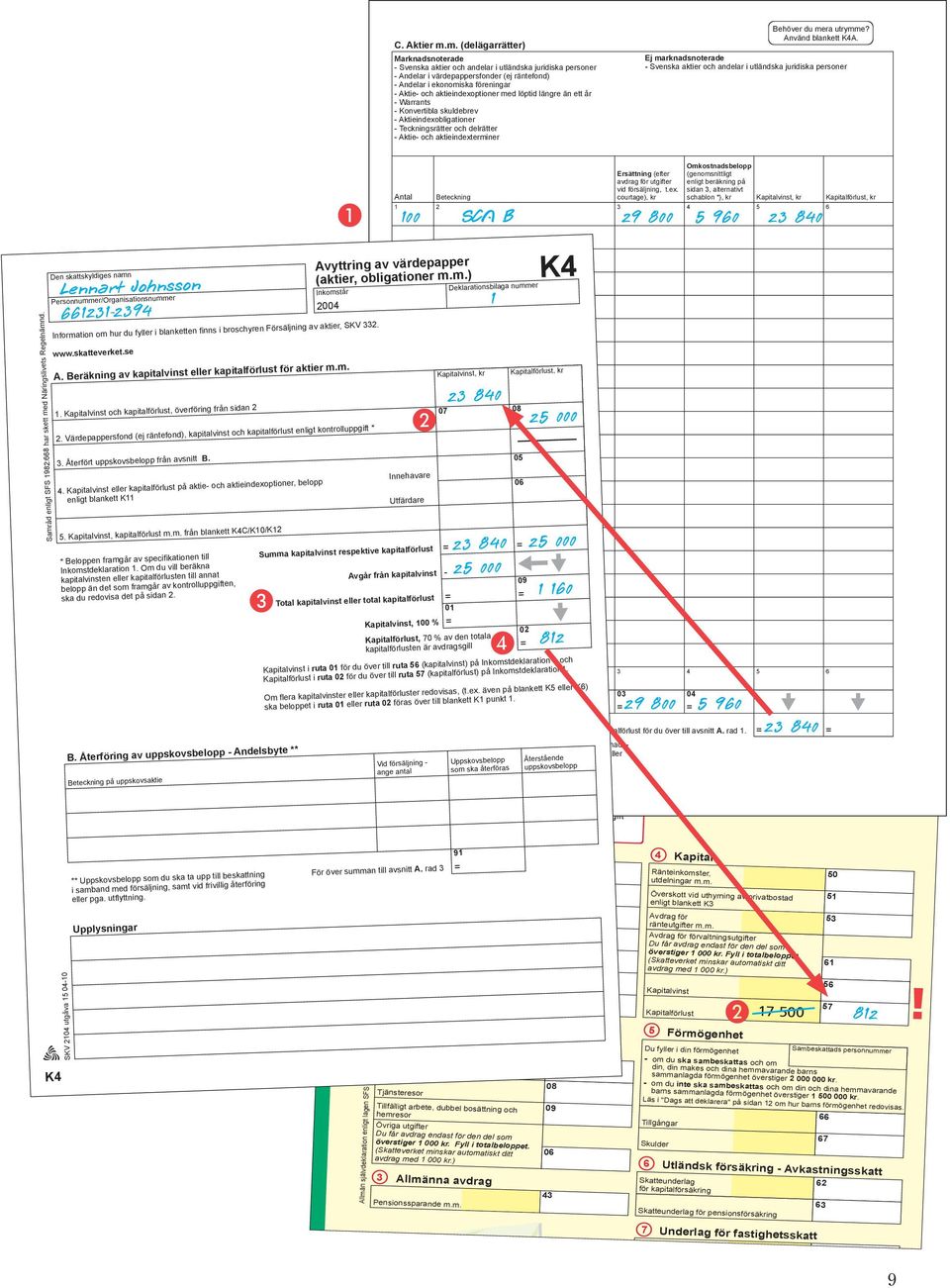 med löptid längre än ett år Warrants Konvertibla skuldebrev Aktieindexobligationer Teckningsrätter och delrätter Aktie och aktieindexterminer Behöver du mera utrymme? Använd blankett A.