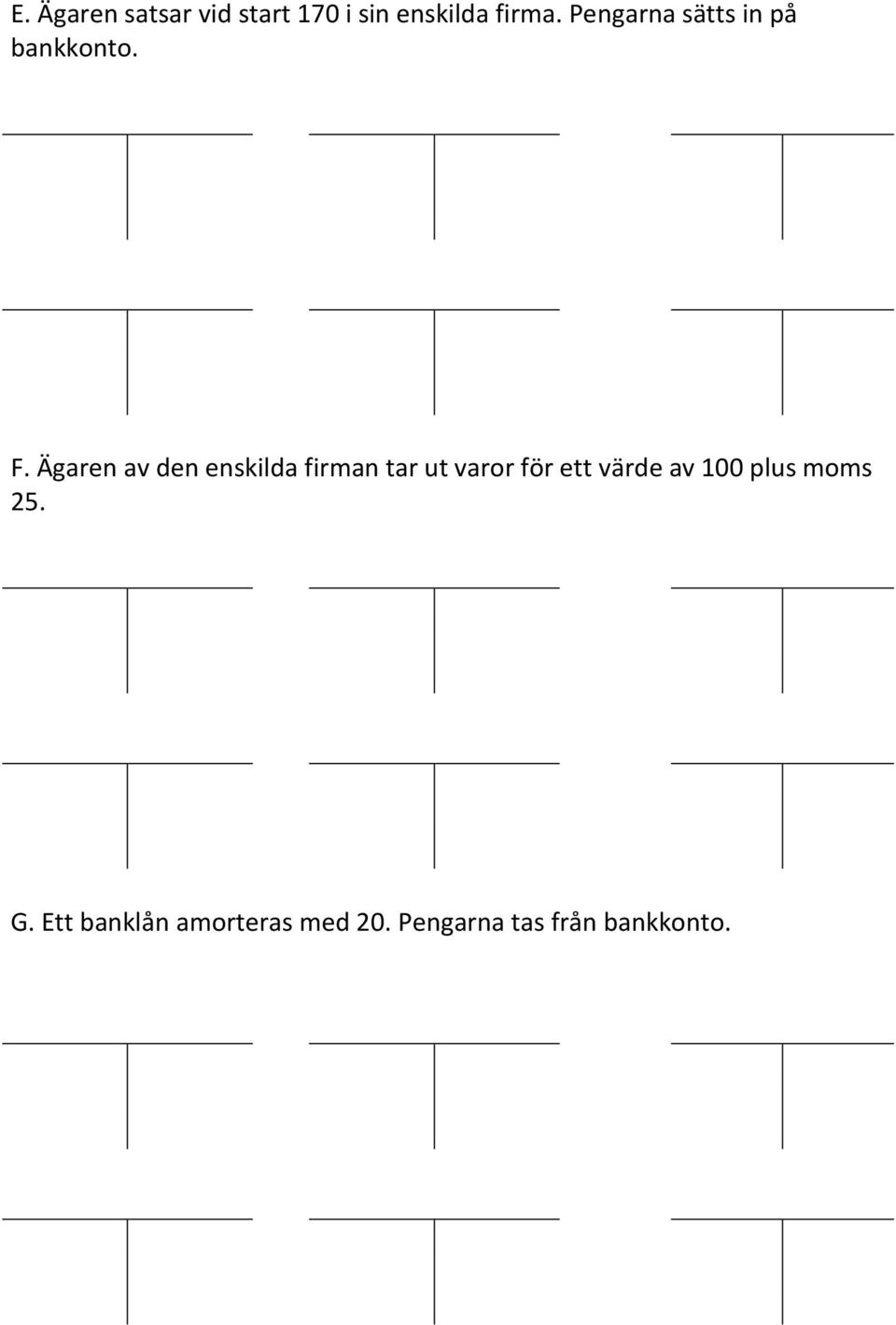 Ägaren av den enskilda firman tar ut varor för ett värde