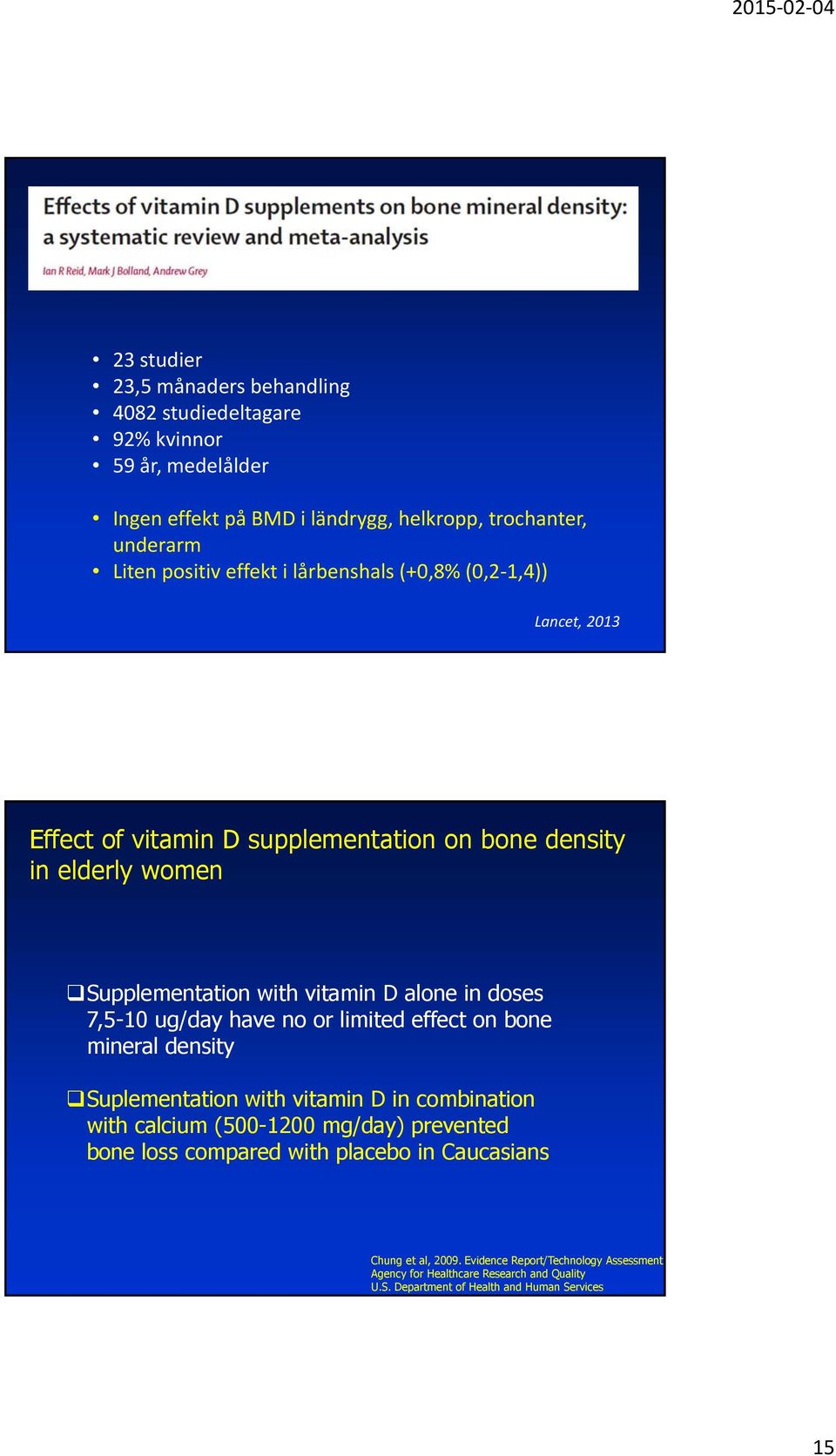 7,5-10 ug/day have no or limited effect on bone mineral density Suplementation with vitamin D in combination with calcium (500-1200 mg/day) prevented bone loss compared