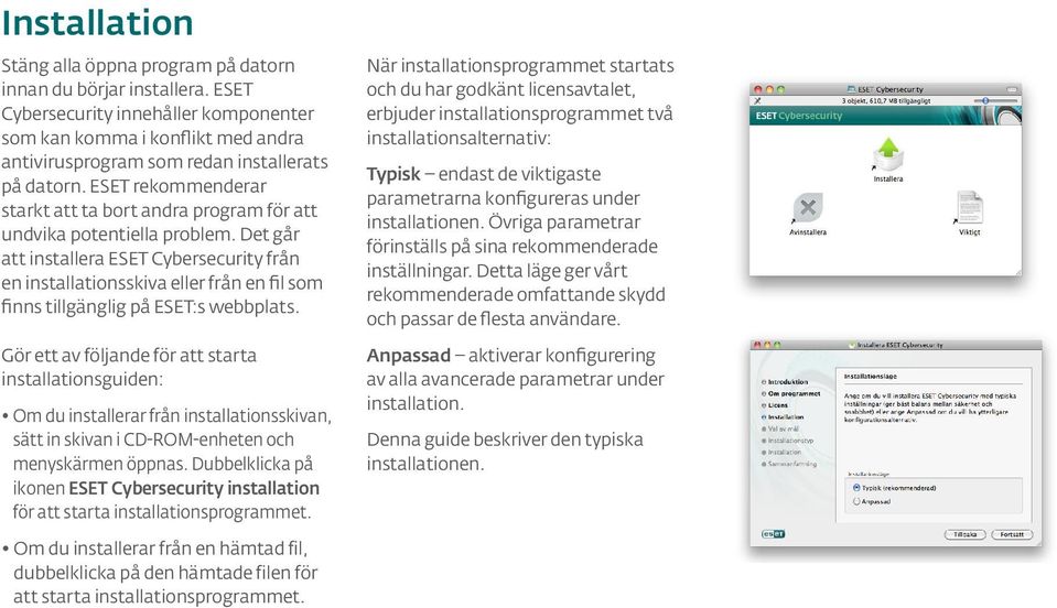 ESET rekommenderar starkt att ta bort andra program för att undvika potentiella problem.