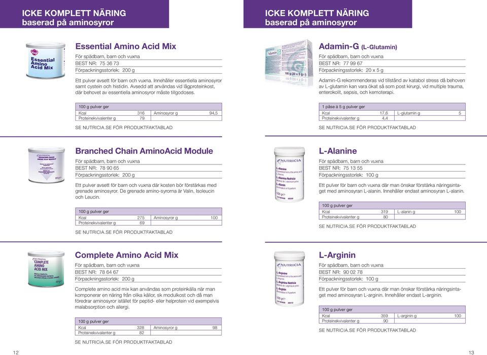 Adamin-G (L-Glutamin) BEST NR: 77 99 67 Förpackningsstorlek: 20 x 5 g Adamin-G rekommenderas vid tillstånd av katabol stress då behoven av L-glutamin kan vara ökat så som post kirurgi, vid multiple