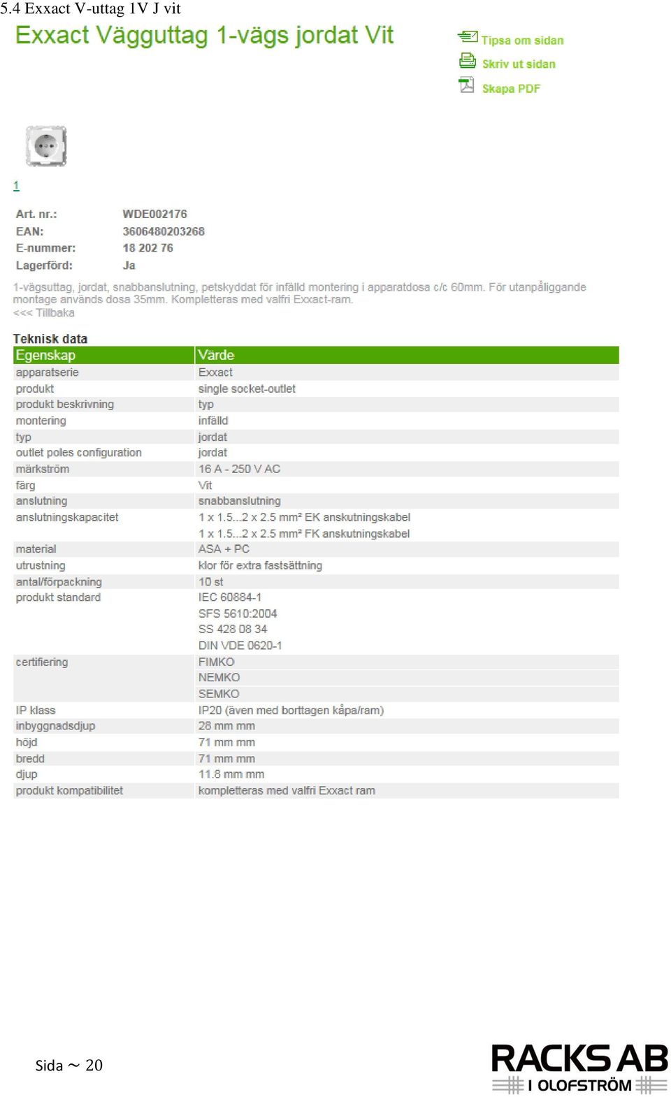 V-uttag