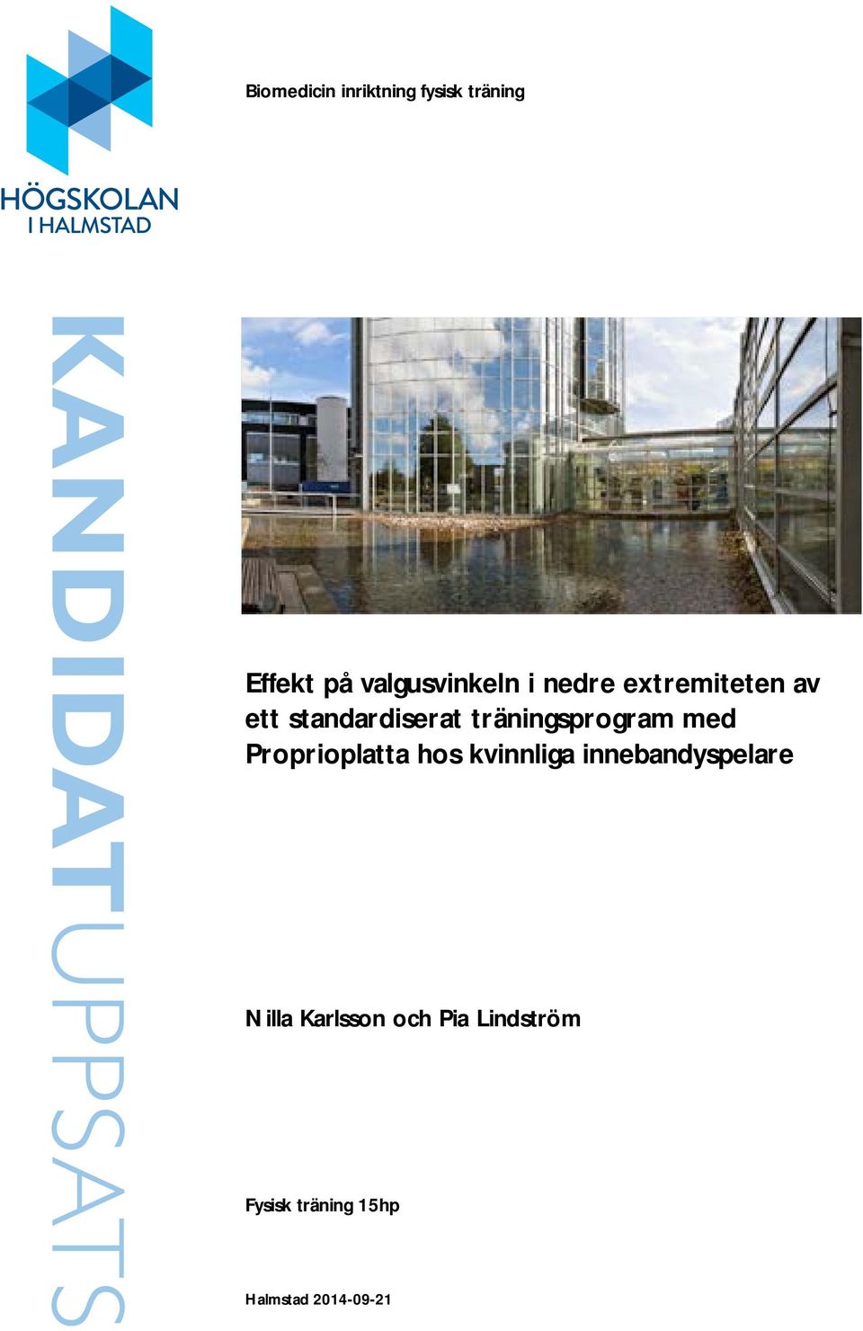 träningsprogram med Proprioplatta hos kvinnliga innebandyspelare