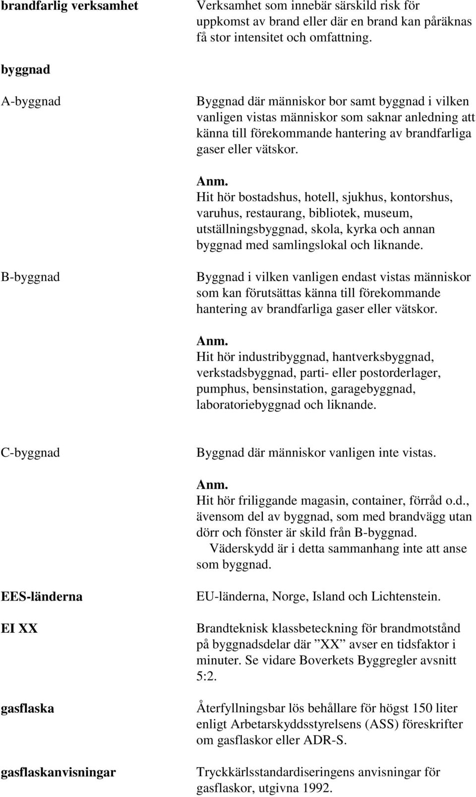 Hit hör bostadshus, hotell, sjukhus, kontorshus, varuhus, restaurang, bibliotek, museum, utställningsbyggnad, skola, kyrka och annan byggnad med samlingslokal och liknande.