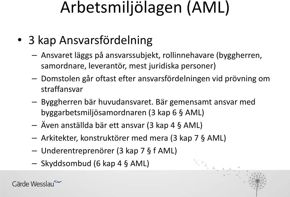 Byggherren bär huvudansvaret.