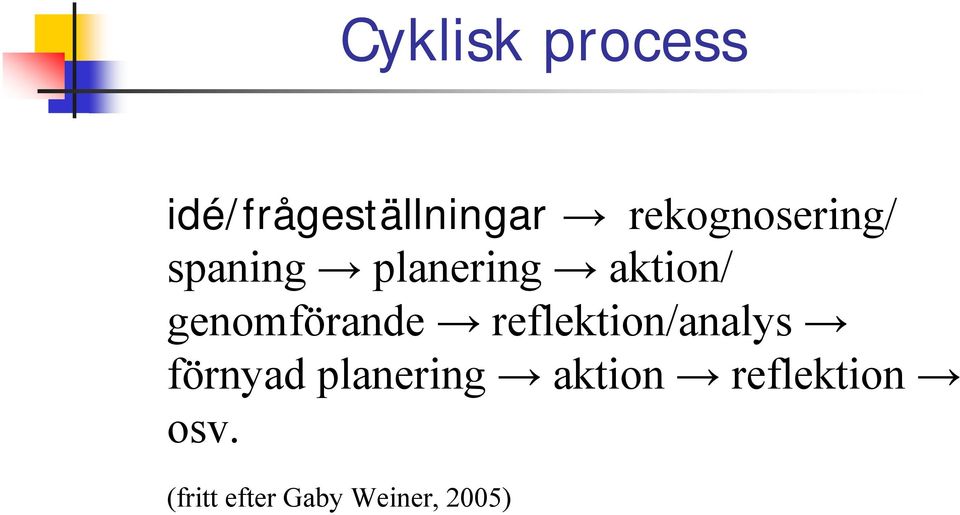 genomförande reflektion/analys förnyad