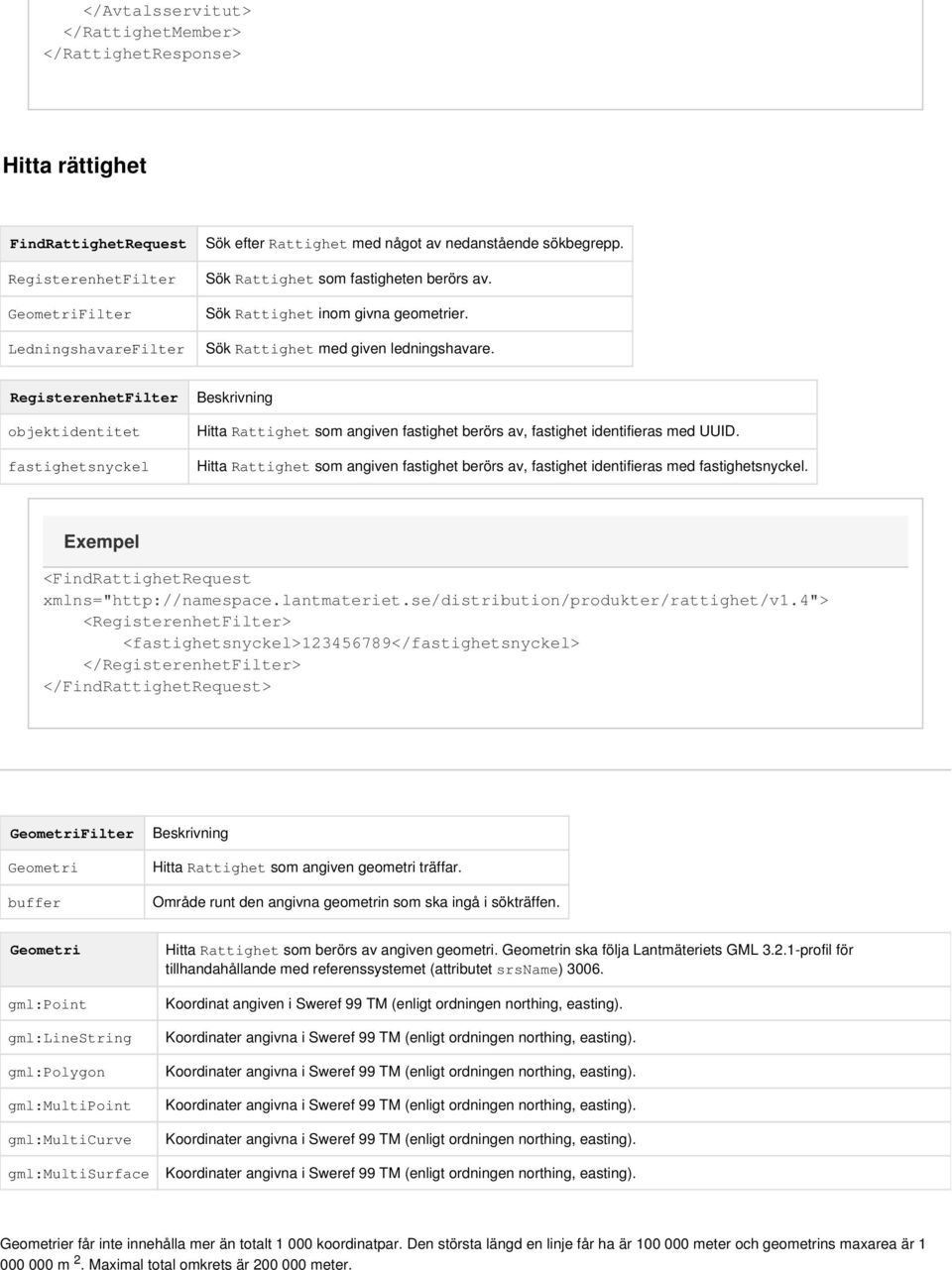 RegisterenhetFilter Hitta Rattighet som angiven fastighet berörs av, fastighet identifieras med UUID.