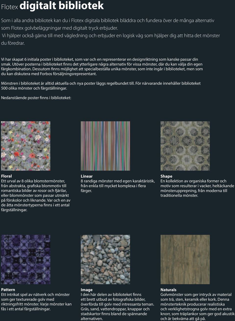 Vi har skapat 6 initiala poster i biblioteket, som var och en representerar en designriktning som kanske passar din smak.