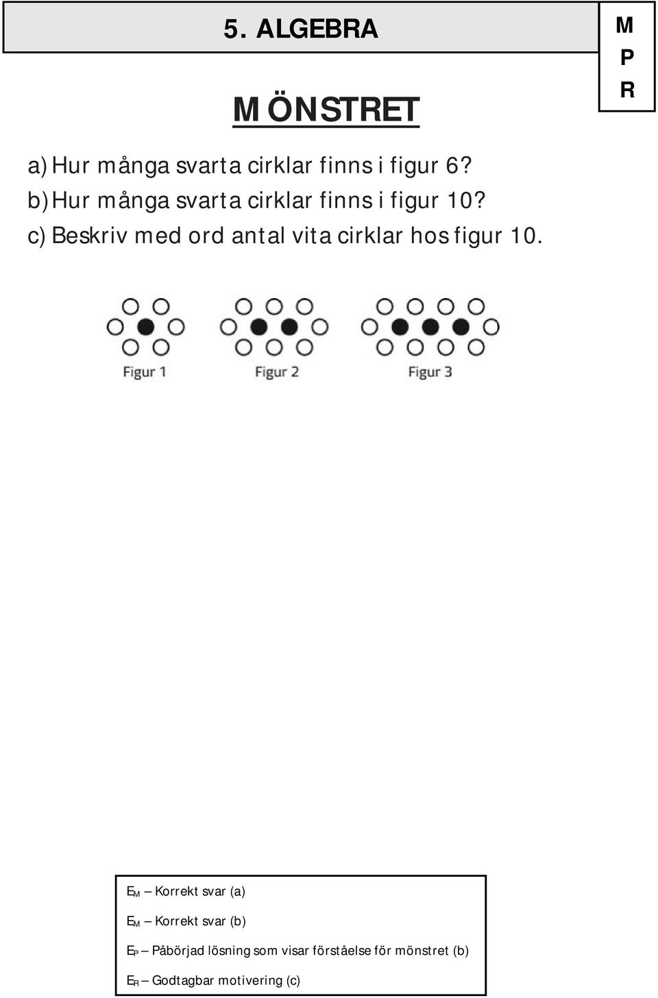 c) Beskriv med ord antal vita cirklar hos figur 10.