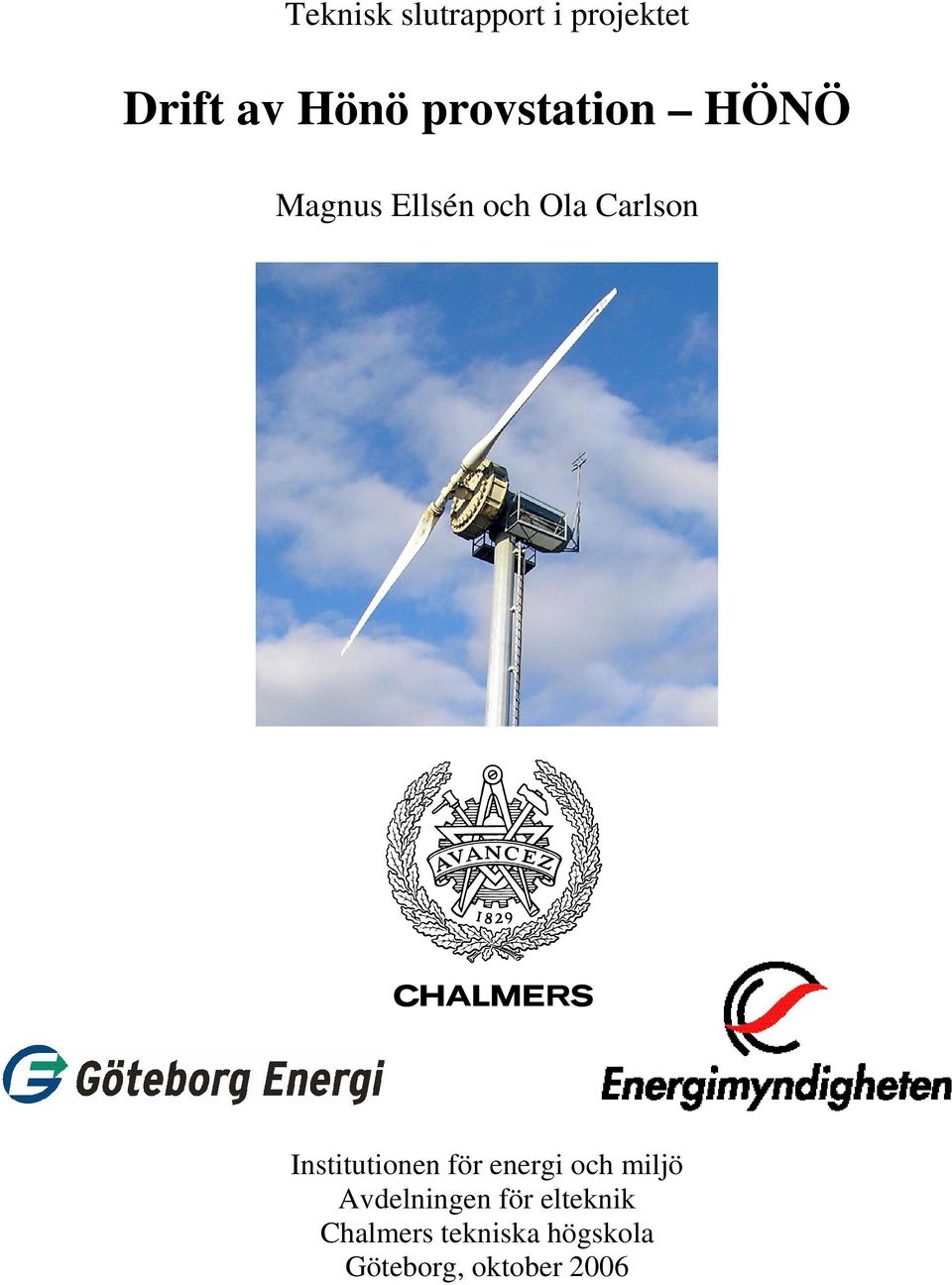 Institutionen för energi och miljö Avdelningen för
