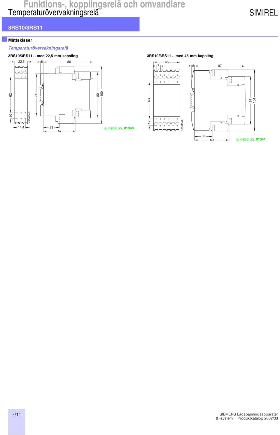 3RS10/3RS11.. med 22,5-mm-kapsling 3RS10/3RS11.