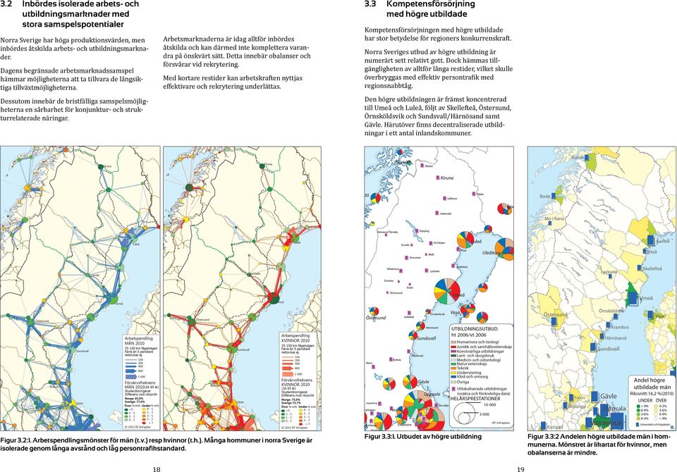 Detta innebär obalanser och försvårar vid rekrytering. Norra Sverige har höga produktionsvärden, men inbördes åtskilda arbets- och utbildningsmarknader.