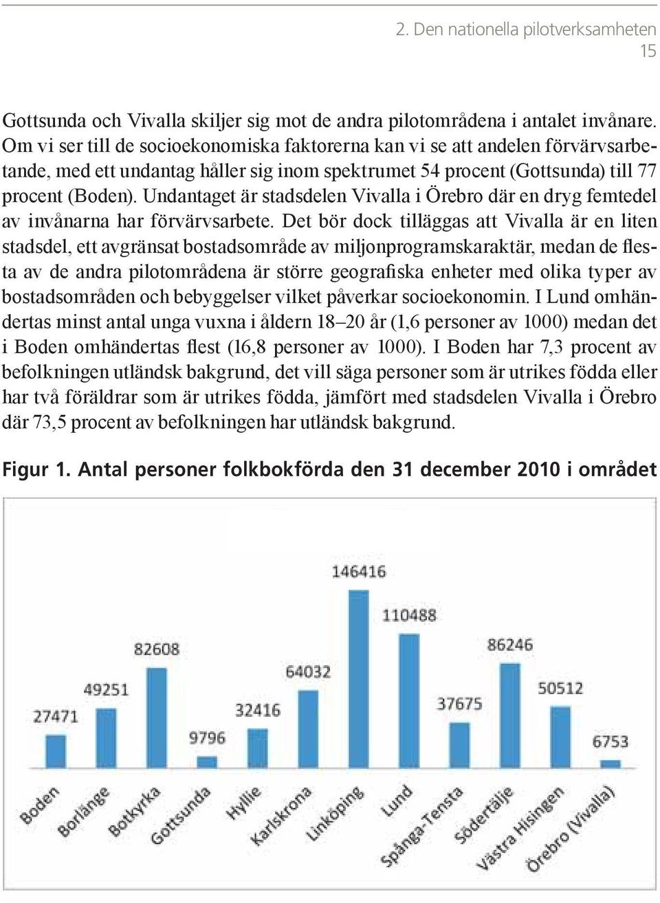 Undantaget är stadsdelen Vivalla i Örebro där en dryg femtedel av invånarna har förvärvsarbete.