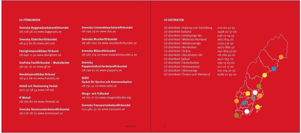 ifmetall.se Svenska Kommunalarbetareförbundet 08-728 28 00 www.kommunal.se Svenska Livsmedelsarbetareförbundet 08-796 29 00 www.livs.se Svenska Musikerförbundet 08-587 060 00 www.musikerforbundet.