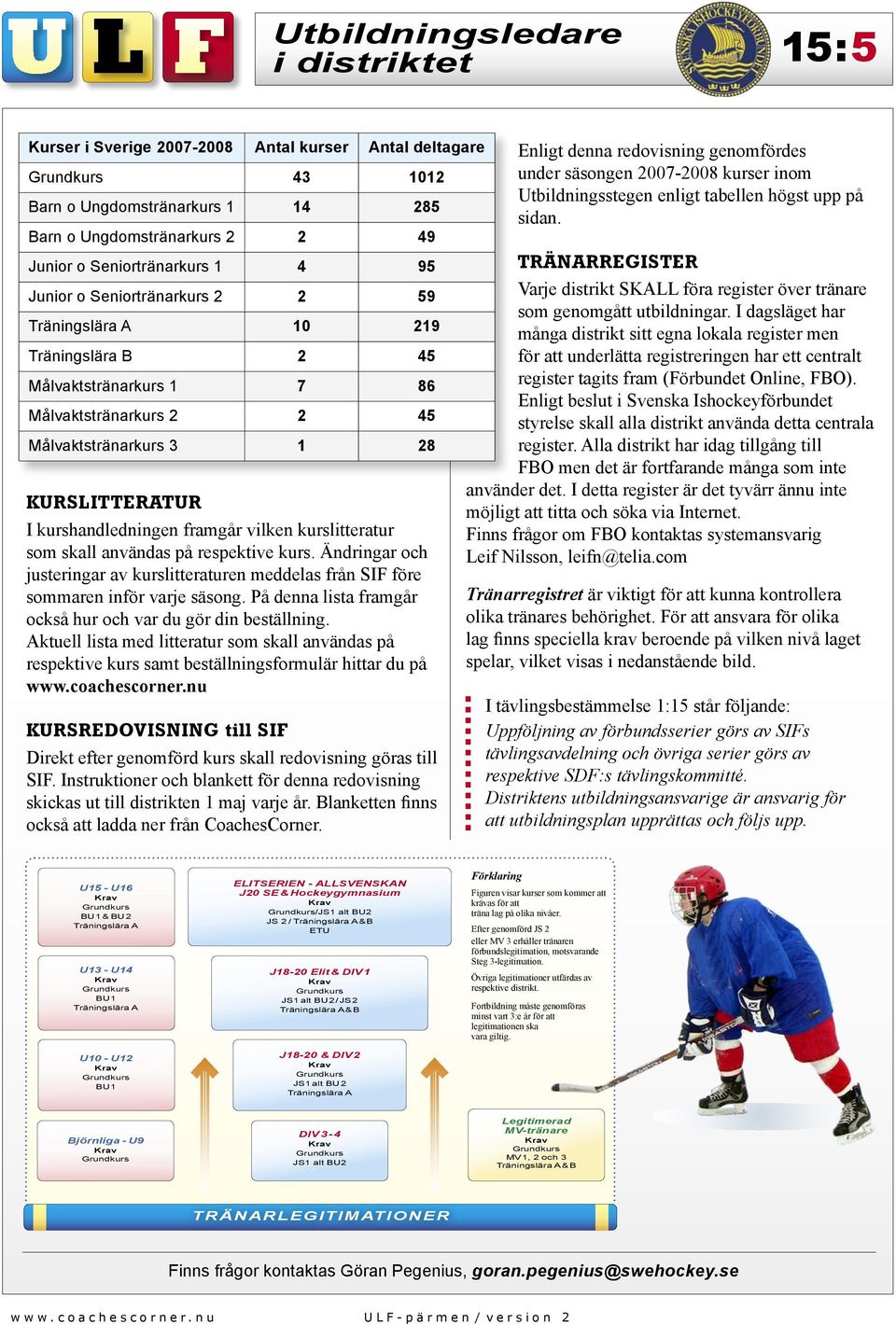 Ändringar och justeringar av kurslitteraturen meddelas från före sommaren inför varje säsong. På denna lista framgår också hur och var du gör din beställning.