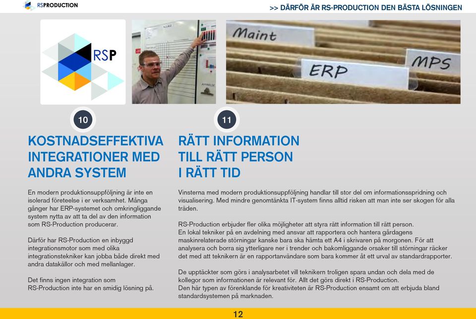 Därför har RS-Production en inbyggd integrationsmotor som med olika integrationstekniker kan jobba både direkt med andra datakällor och med mellanlager.