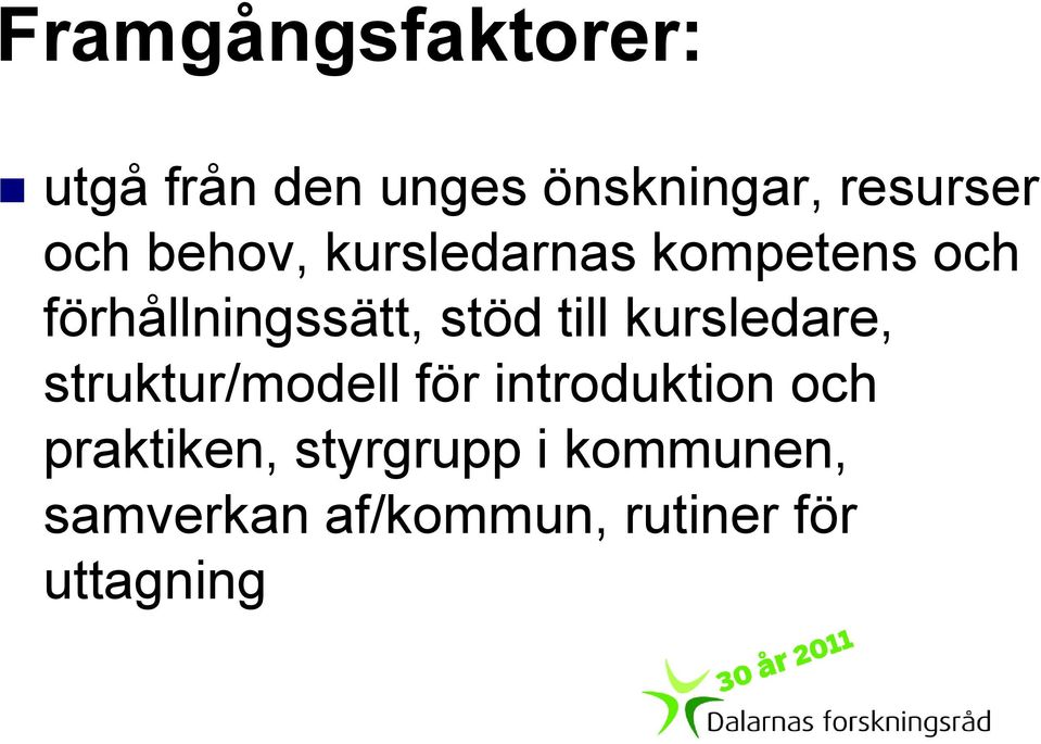 till kursledare, struktur/modell för introduktion och