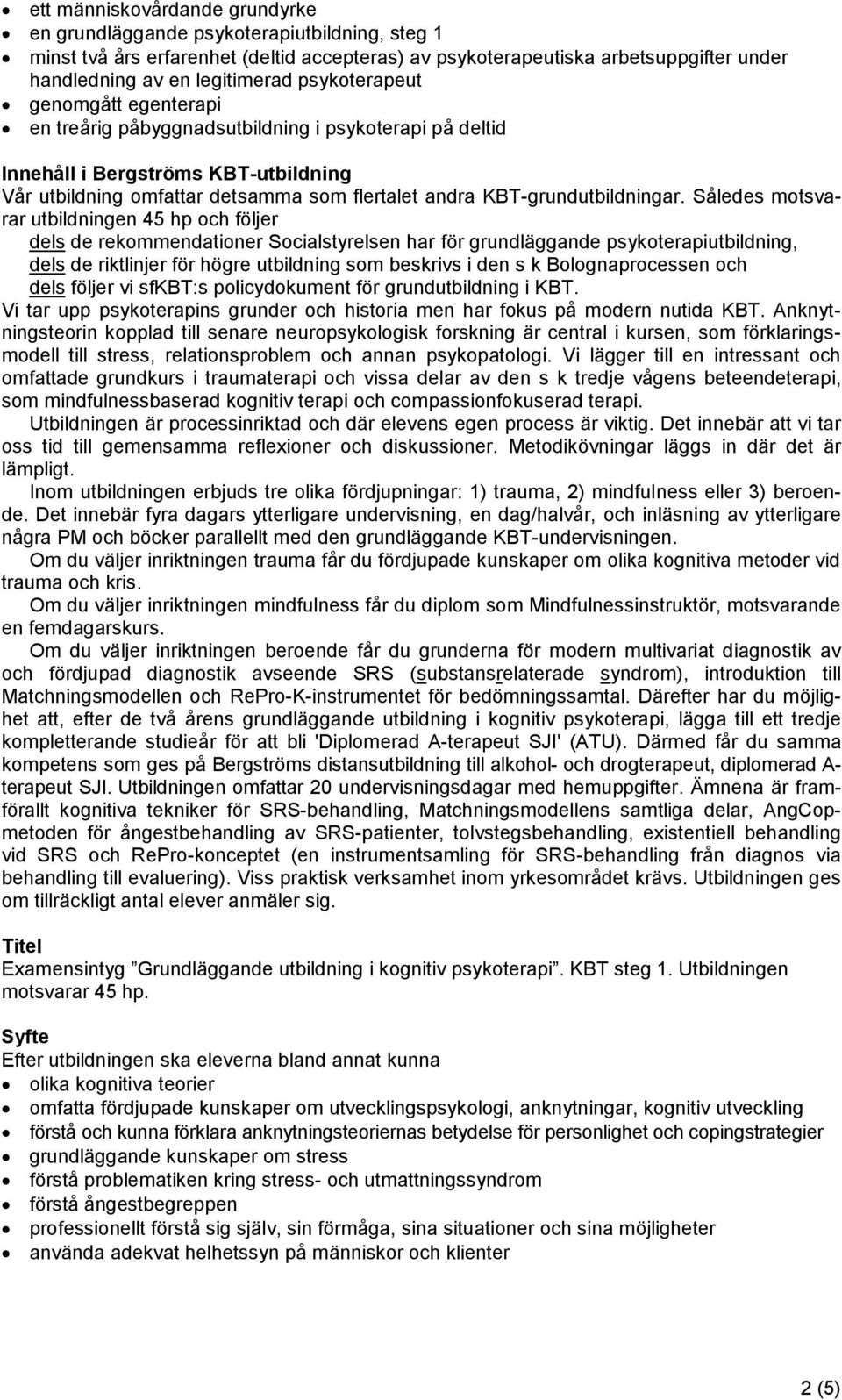 KBT-grundutbildningar.