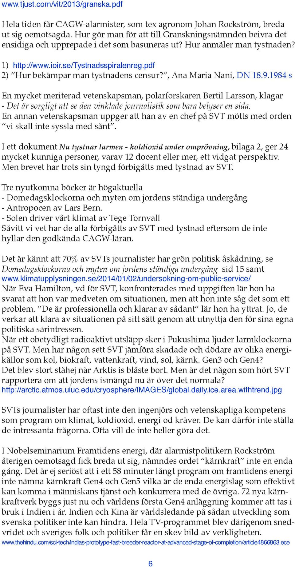 pdf 2) Hur bekämpar man tystnadens censur?, Ana Maria Nani, DN 18.9.