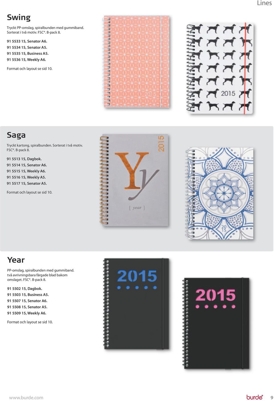 1, Weekly A. 1, Weekly A. 1, Senator A. Format och layout se sid. Year PP-omslag, spiralbunden med gummiband.