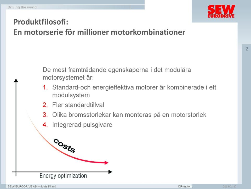 Standard-och energieffektiva motorer är kombinerade i ett modulsystem 2.