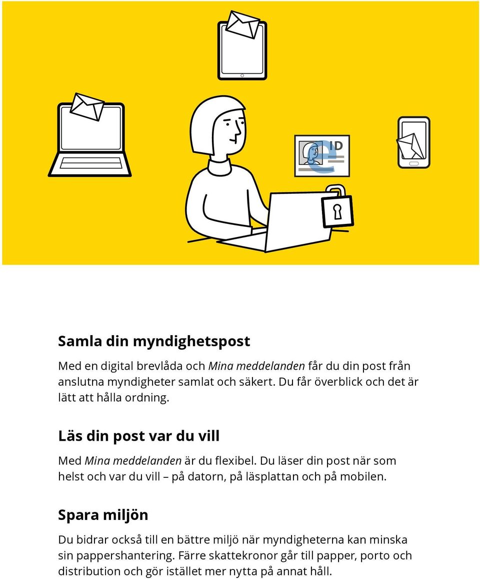 Du läser din post när som helst och var du vill på datorn, på läsplattan och på mobilen.