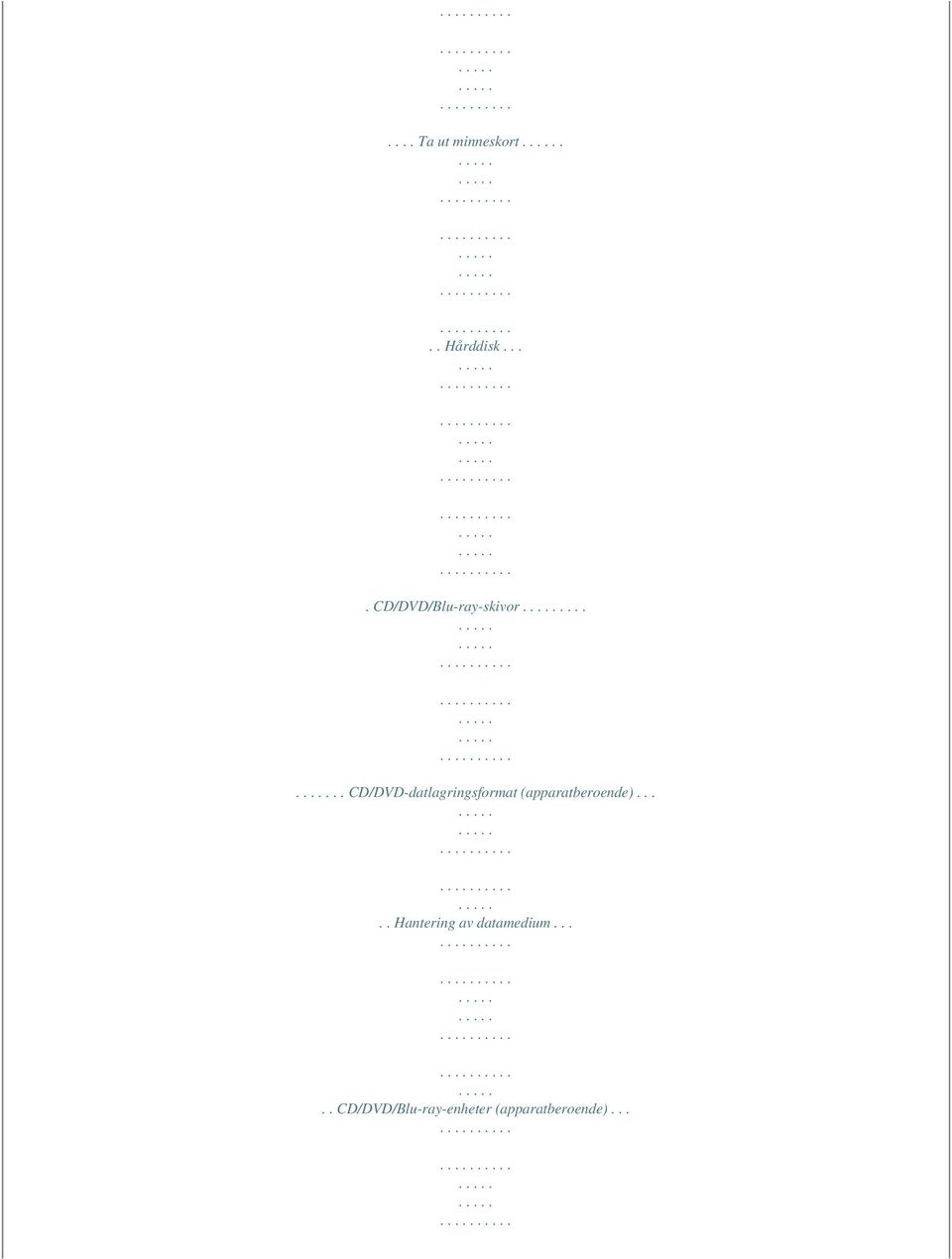 ..... CD/DVD-datlagringsformat (apparatberoende).