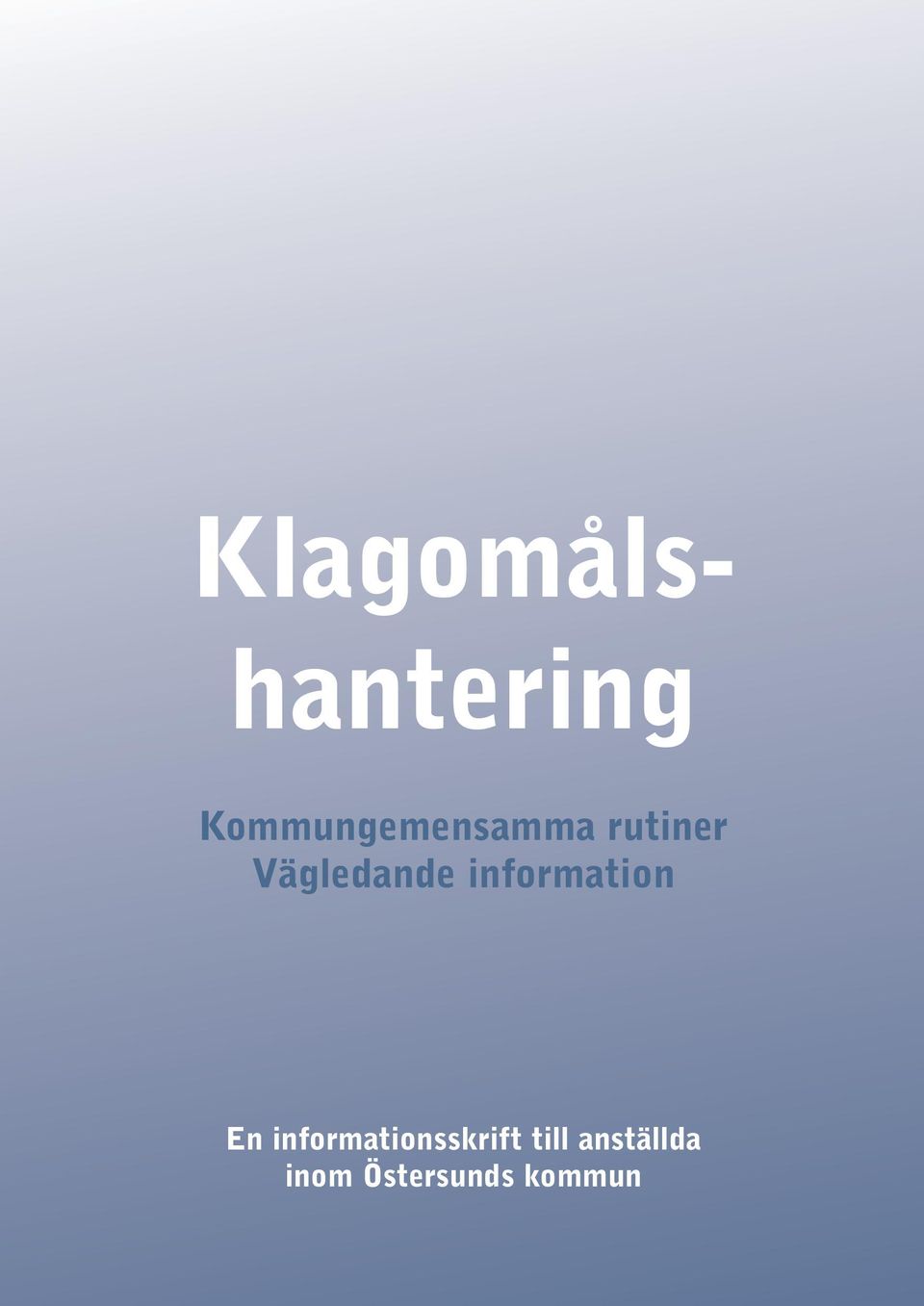 Vägledande information En