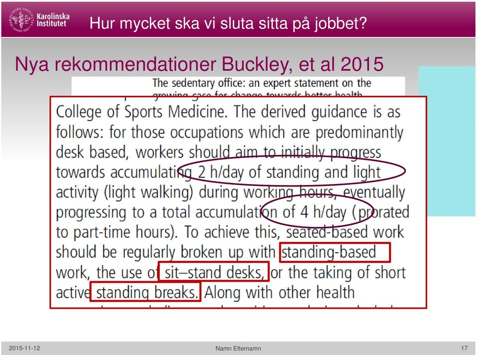 Nya rekommendationer