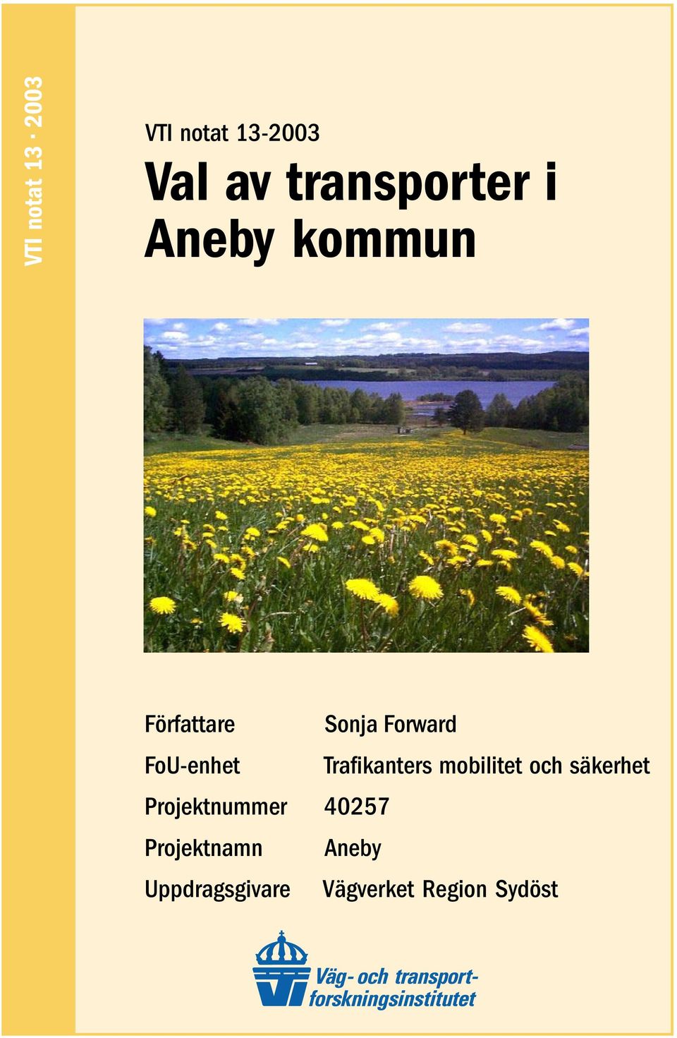 Trafikanters mobilitet och säkerhet Projektnummer