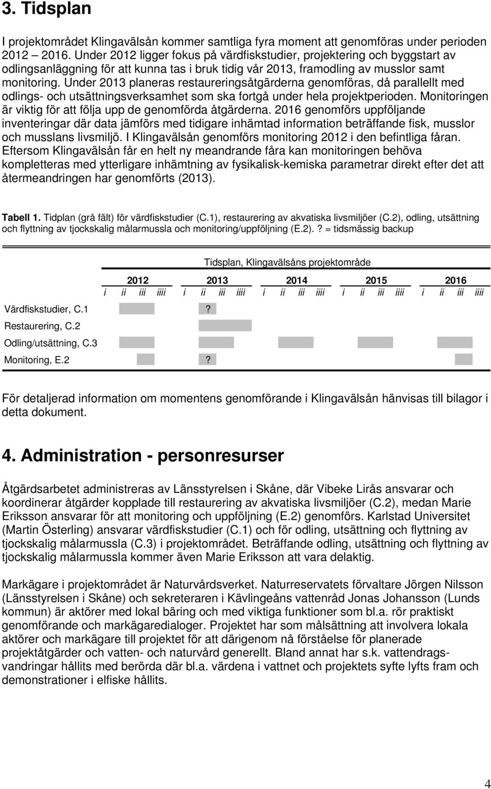 Under 2013 planeras restaureringsåtgärderna genomföras, då parallellt med odlings- och utsättningsverksamhet som ska fortgå under hela projektperioden.