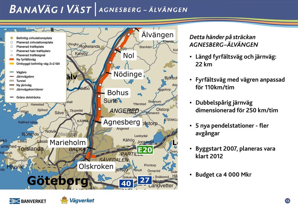 Dubbelspårig järnväg dimensionerad för 250 km/tim 5 nya