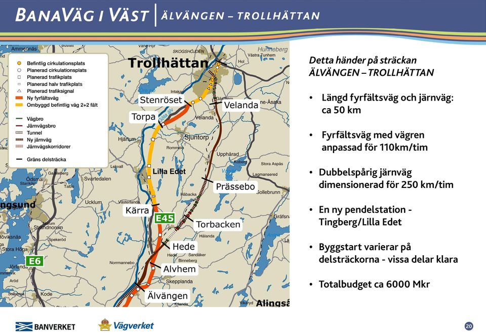 dimensionerad för 250 km/tim En ny pendelstation - Tingberg/Lilla Edet