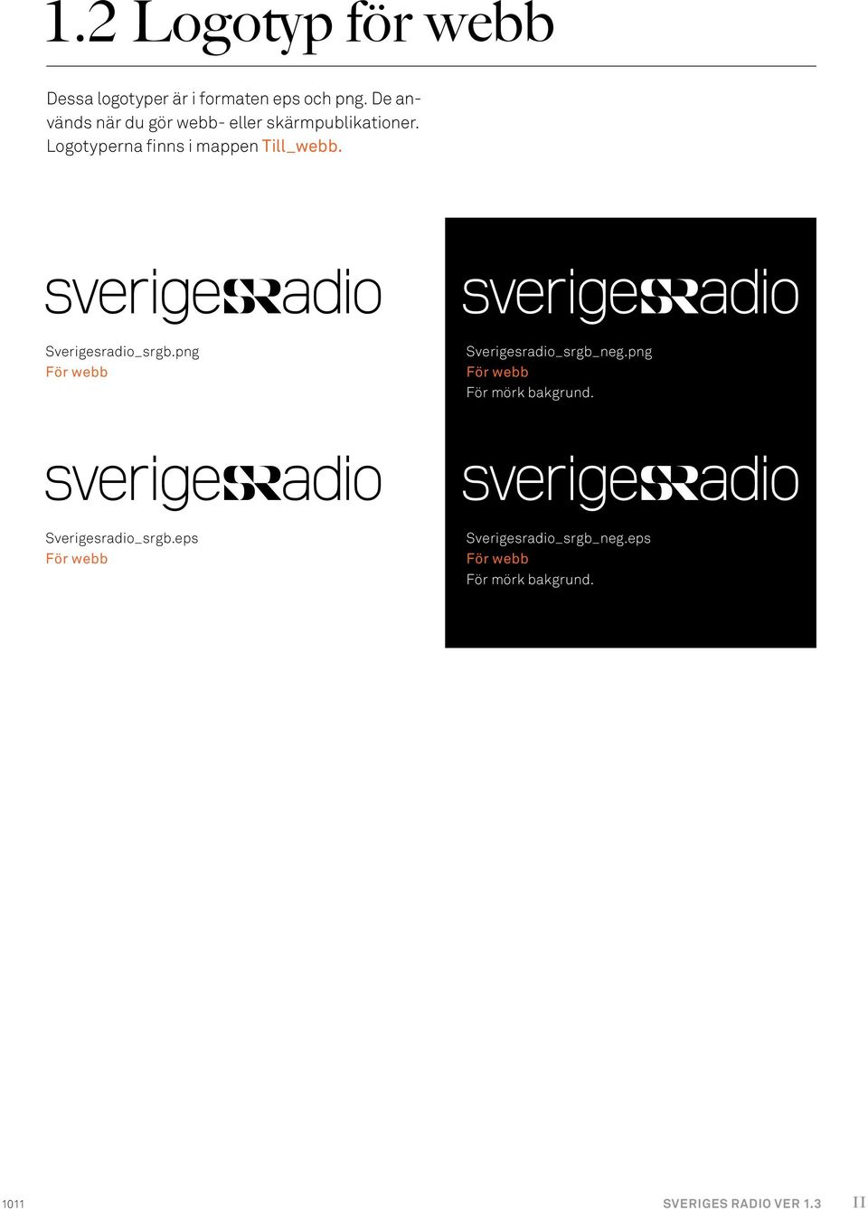 Logotyperna finns i mappen Till_webb. Sverigesradio_srgb.