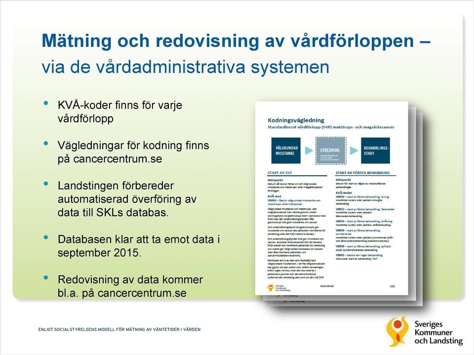 se Landstingen förbereder automatiserad överföring av data till SKLs databas.