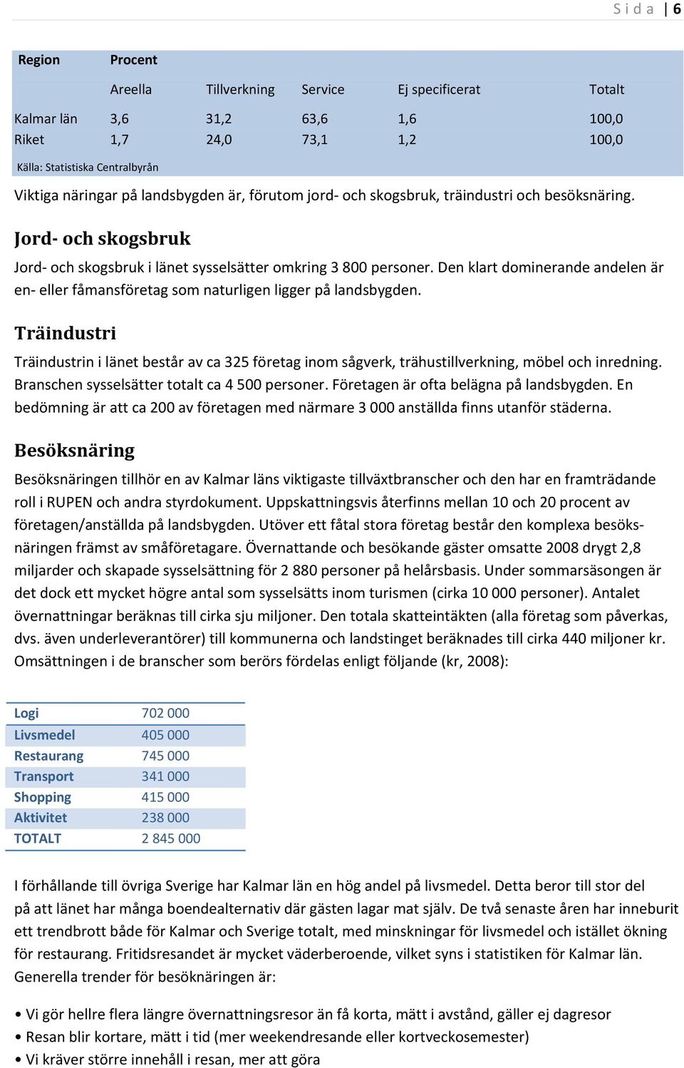 Den klart dominerande andelen är en eller fåmansföretag som naturligen ligger på landsbygden.