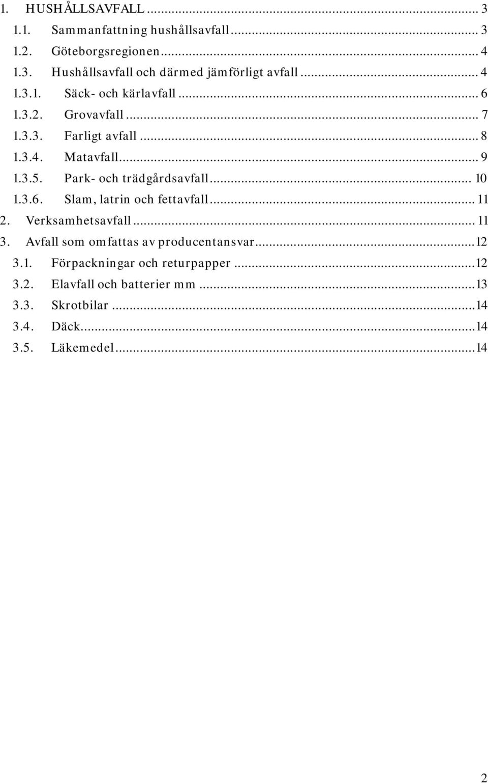 Park- och trädgårdsavfall... 10 1.3.6. Slam, latrin och fettavfall... 11 2. Verksamhetsavfall... 11 3.