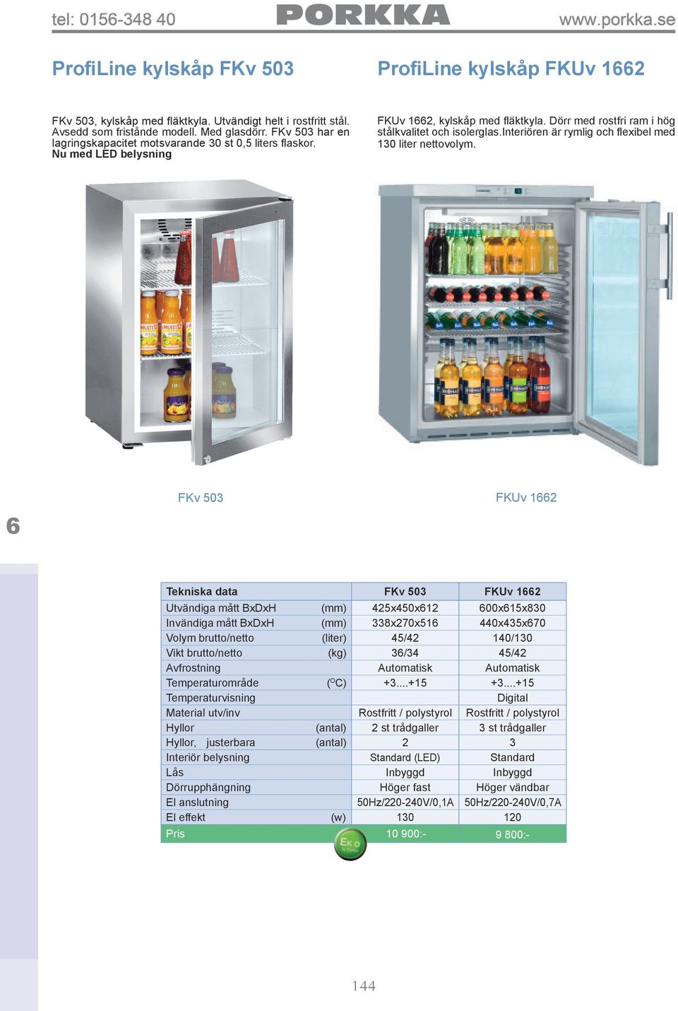 FKv 0 FKUv Tekniska data FKv 0 FKUv Utvändiga mått BxDxH (mm) x0x 00xx0 Invändiga mått BxDxH (mm) x0x 0xx0 Volym brutto/netto (liter) / /0 Vikt brutto/netto (kg) / / Avfrostning Automatisk Automatisk